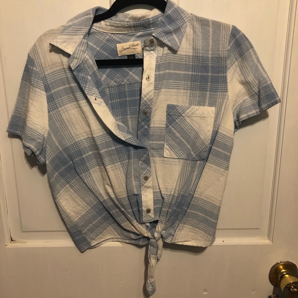 Crop plaid top 💙